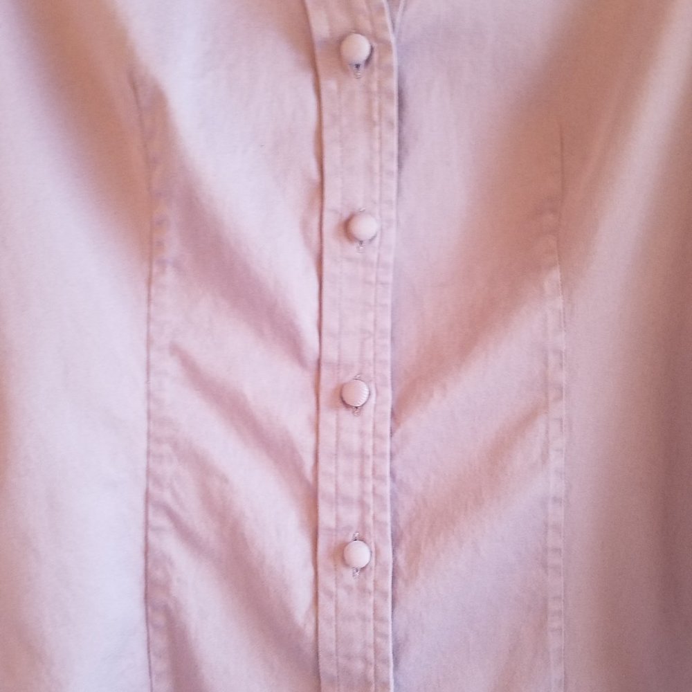 Talbots Petites 6P Shirt Purple Stretch Cotton - Picture 3 of 7